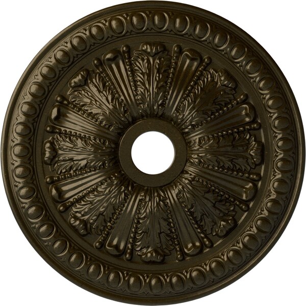 Ekena Millwork Tomango Egg & Dart Medallion (Canopies up to 6 3/4"), 27 7/8"OD x 3 7/8"ID x 2 1/2"P, Green Gold CM27TOGGS - main